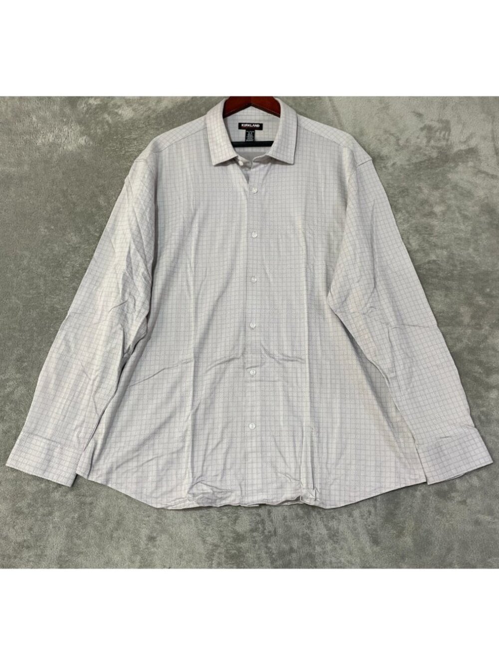 NWT Kirkland Signature Men's XXL Gray Knit Button Up Shirt Modern Fit